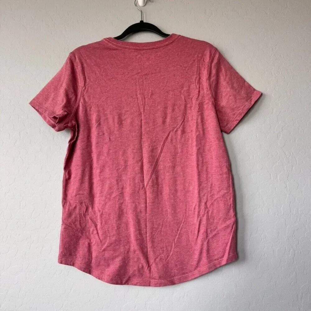 Carhartt Large Pink‎ Confetti VNeck Short Sleeve Tee Shirt - Picture 2 of 5